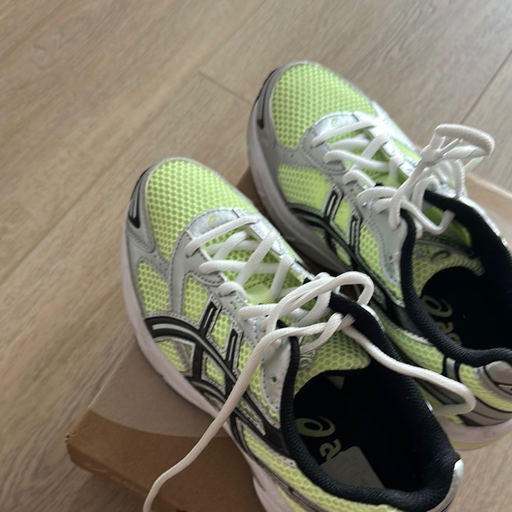 ASICS Kids Neon Green and White Sneakers